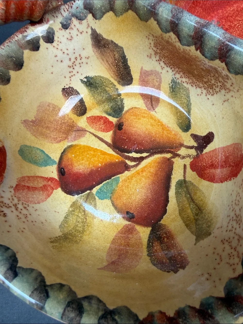 Italina Red Orange Yellow Three-Section  Serving Dish